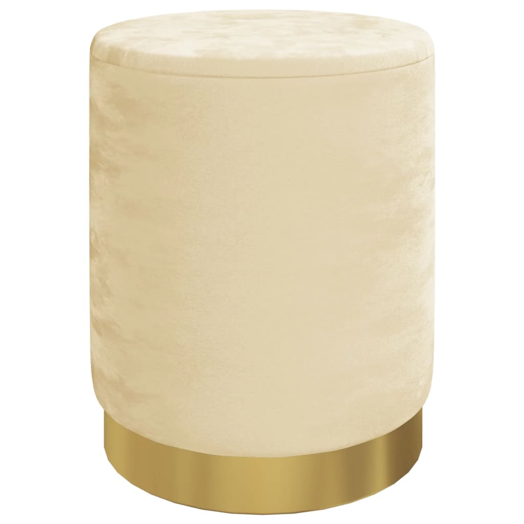 Tabouret de rangement rond Abricot Velours 31 x 37 cm - XIOS