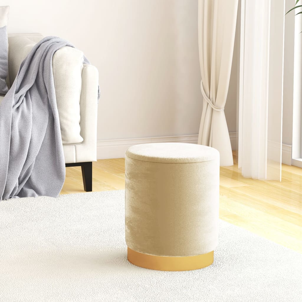 Tabouret de rangement rond Abricot Velours 31 x 37 cm - XIOS