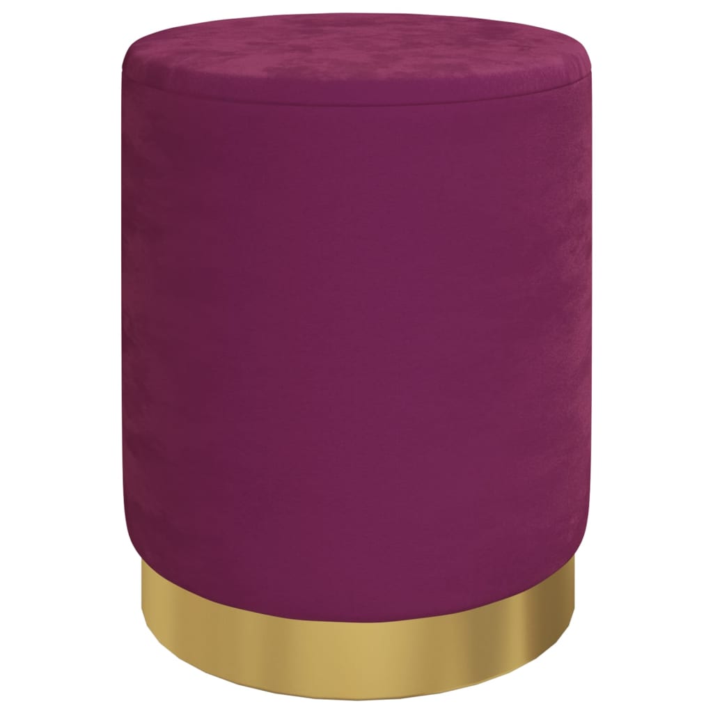 Tabouret de rangement rond Violet Velours 31 x 37 cm - XIOS