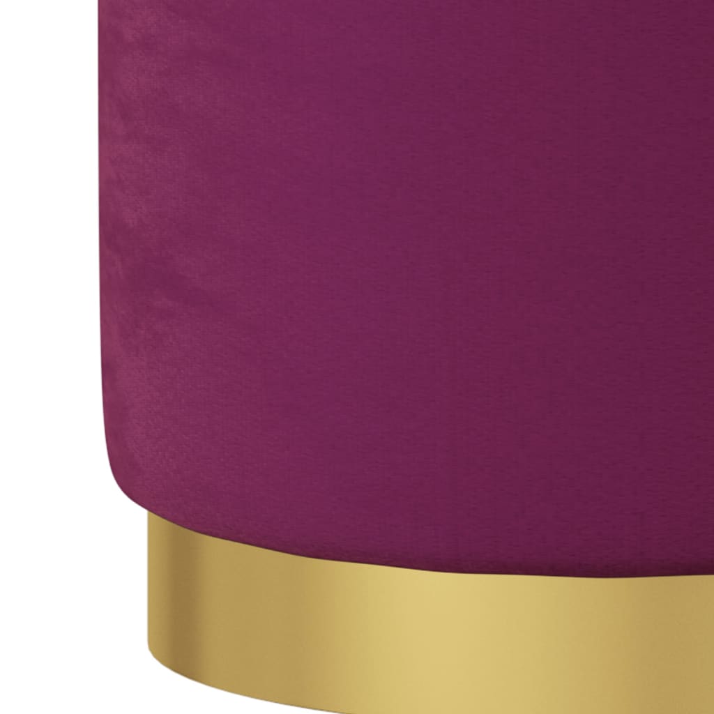 Tabouret de rangement rond Violet Velours 31 x 37 cm - XIOS