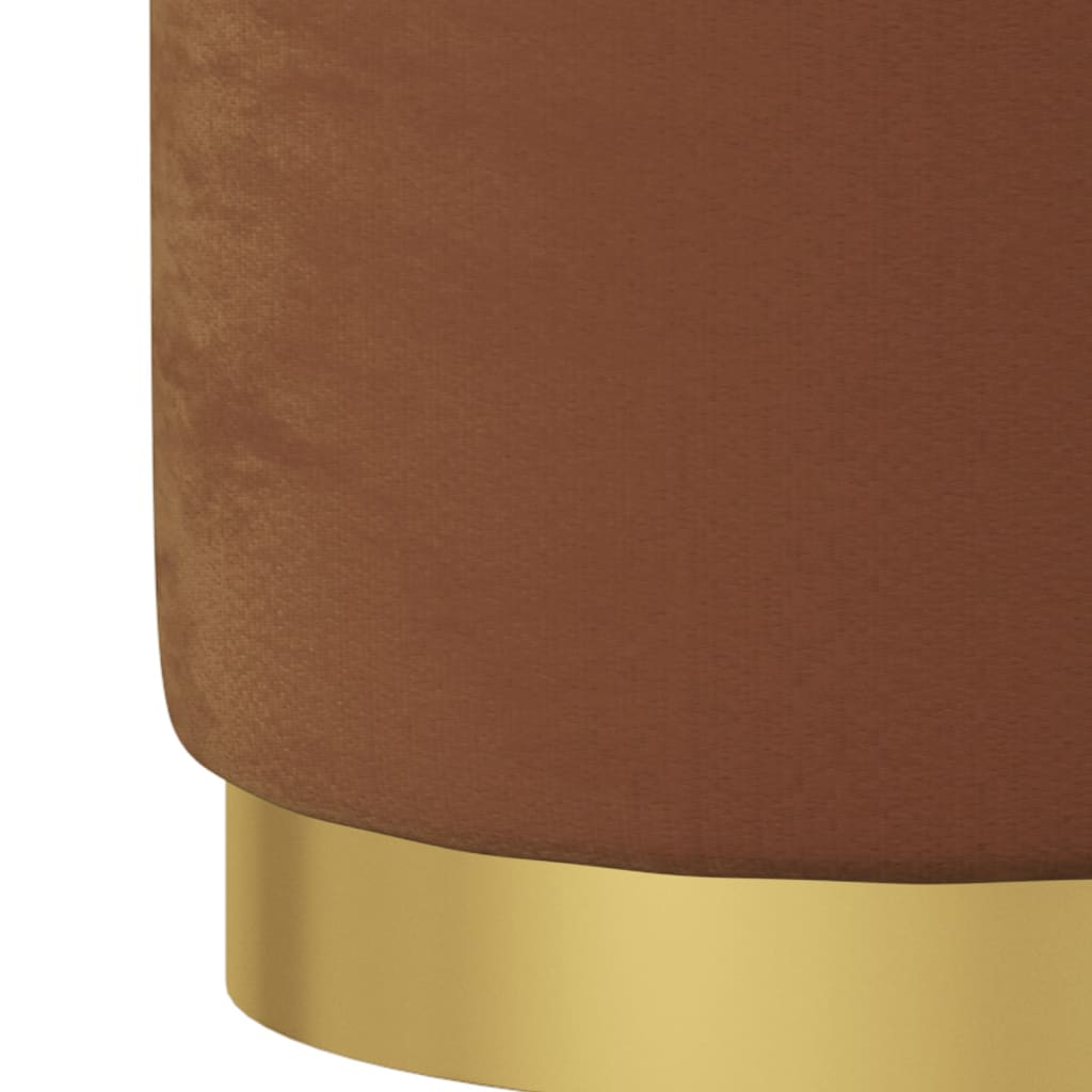 Tabouret de rangement rond Marron Velours 31 x 37 cm - XIOS