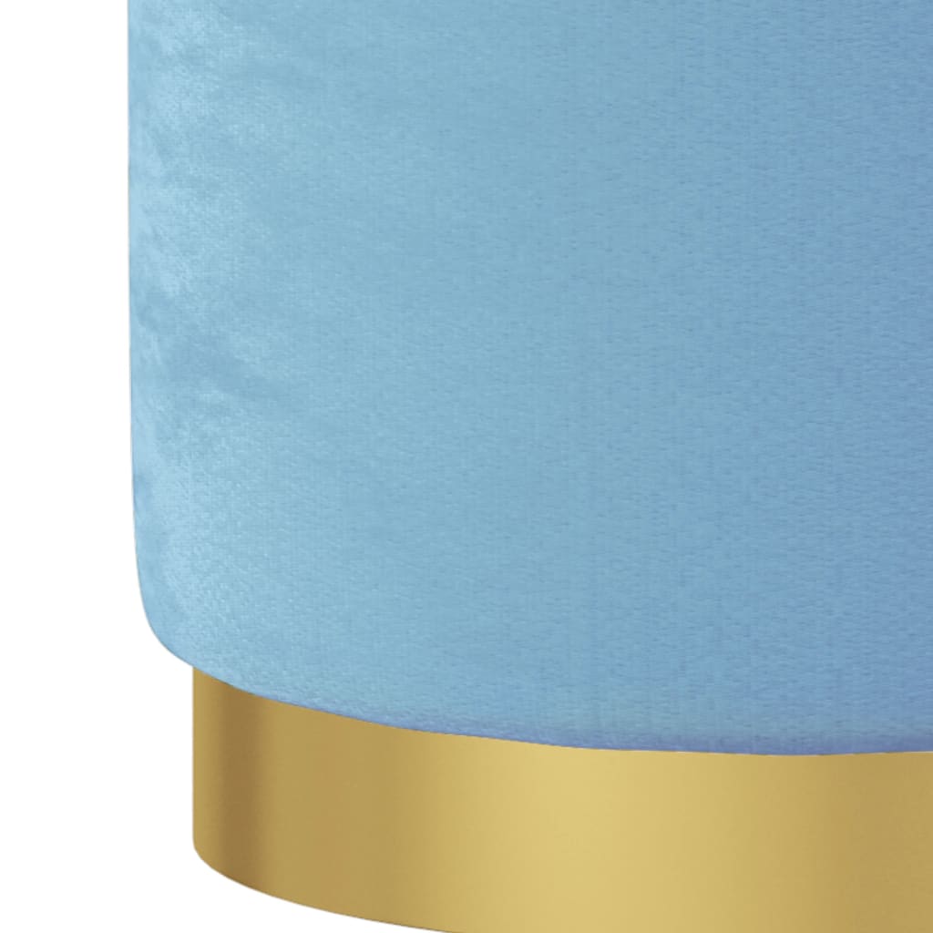 Tabouret de rangement rond Bleu clair Velours 31 x 37 cm - XIOS