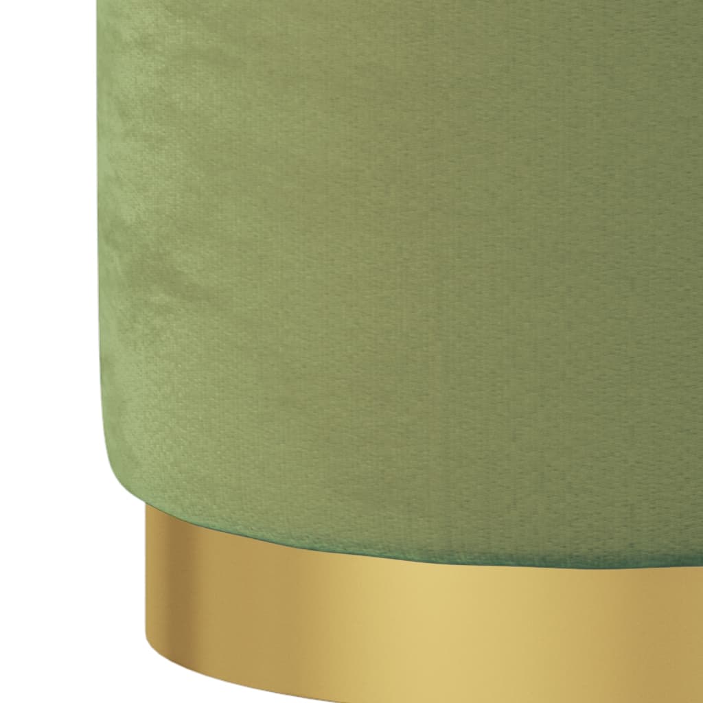 Tabouret de rangement rond Vert moutarde Velours 31 x 37 cm - XIOS