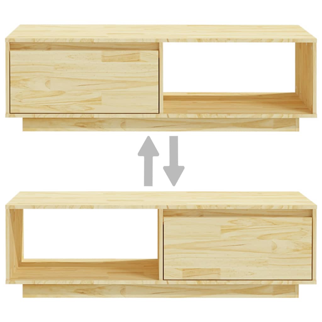 Table basse 110x50x33,5 cm bois de pin massif - XIOS