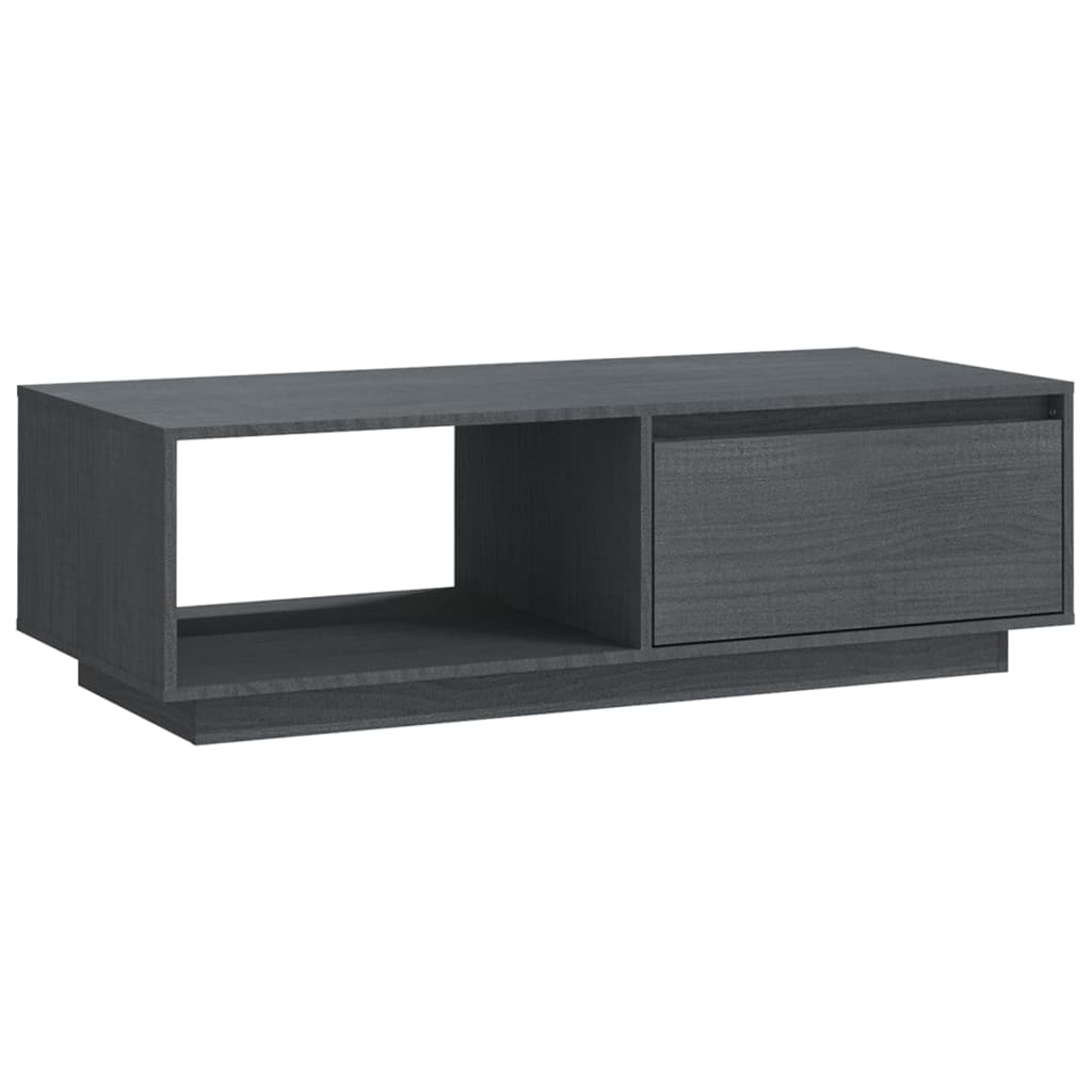 Table basse gris 110x50x33,5 cm bois de pin massif - XIOS