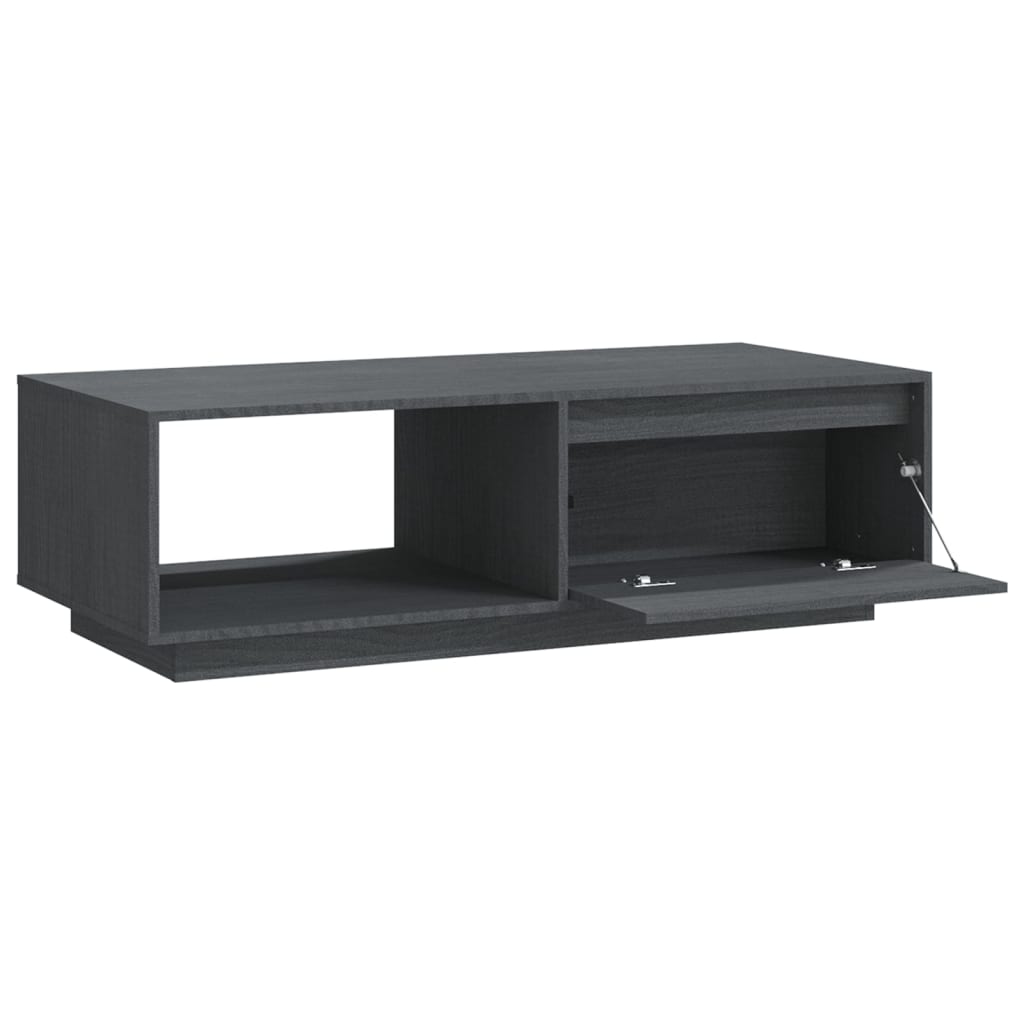 Table basse gris 110x50x33,5 cm bois de pin massif - XIOS