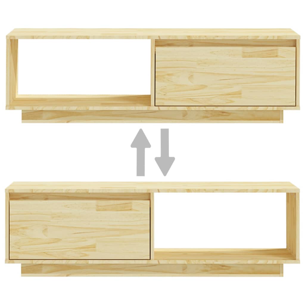 Meuble TV 110x30x33,5 cm Bois de pin massif - XIOS