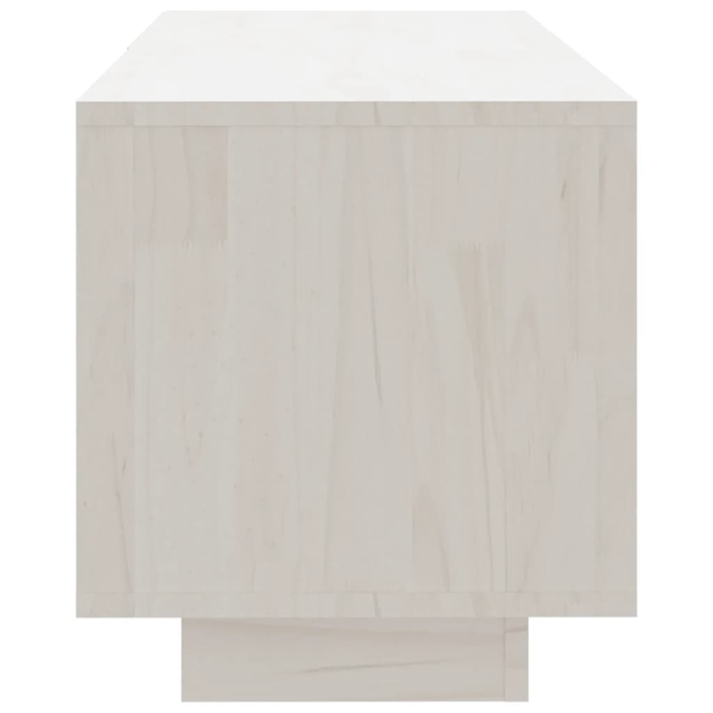 Meuble TV Blanc 110x30x33,5 cm Bois de pin massif - XIOS