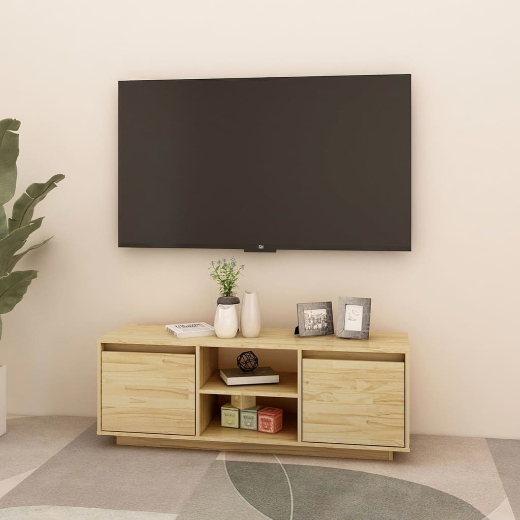 Meuble TV 110x30x40 cm bois de pin massif - XIOS
