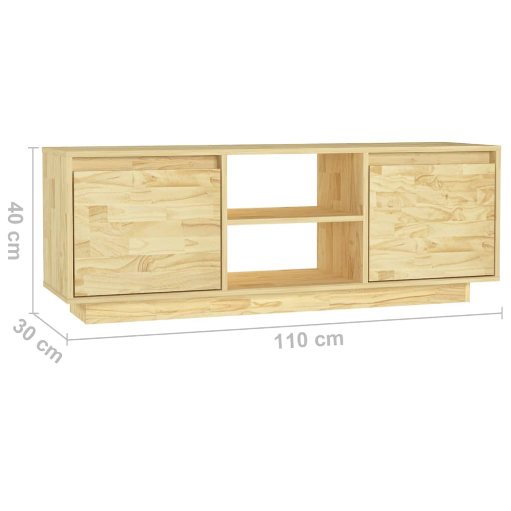 Meuble TV 110x30x40 cm bois de pin massif - XIOS