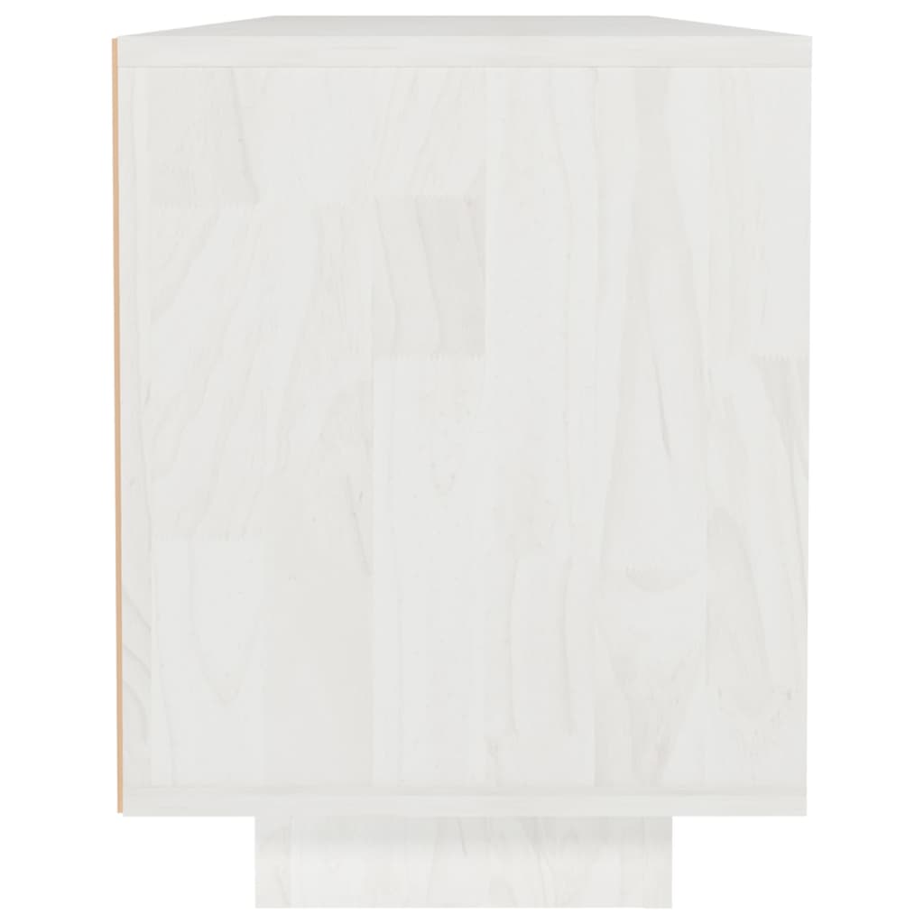 Meuble TV Blanc 110x30x40 cm Bois de pin massif - XIOS