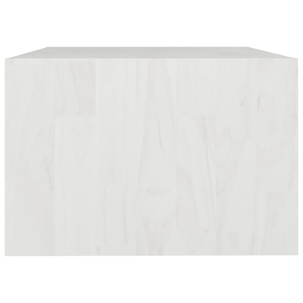 Table basse blanc 75x50x33,5 cm bois de pin massif - XIOS