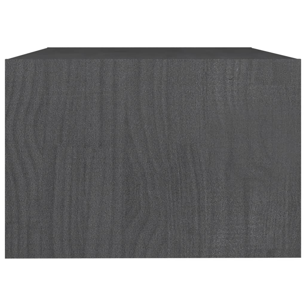 Table basse gris 75x50x33,5 cm bois de pin massif - XIOS