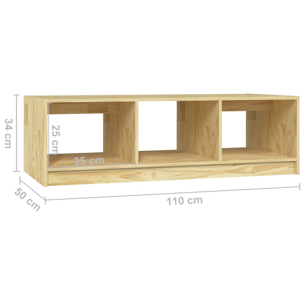 Table basse 110x50x34 cm Bois de pin massif - XIOS