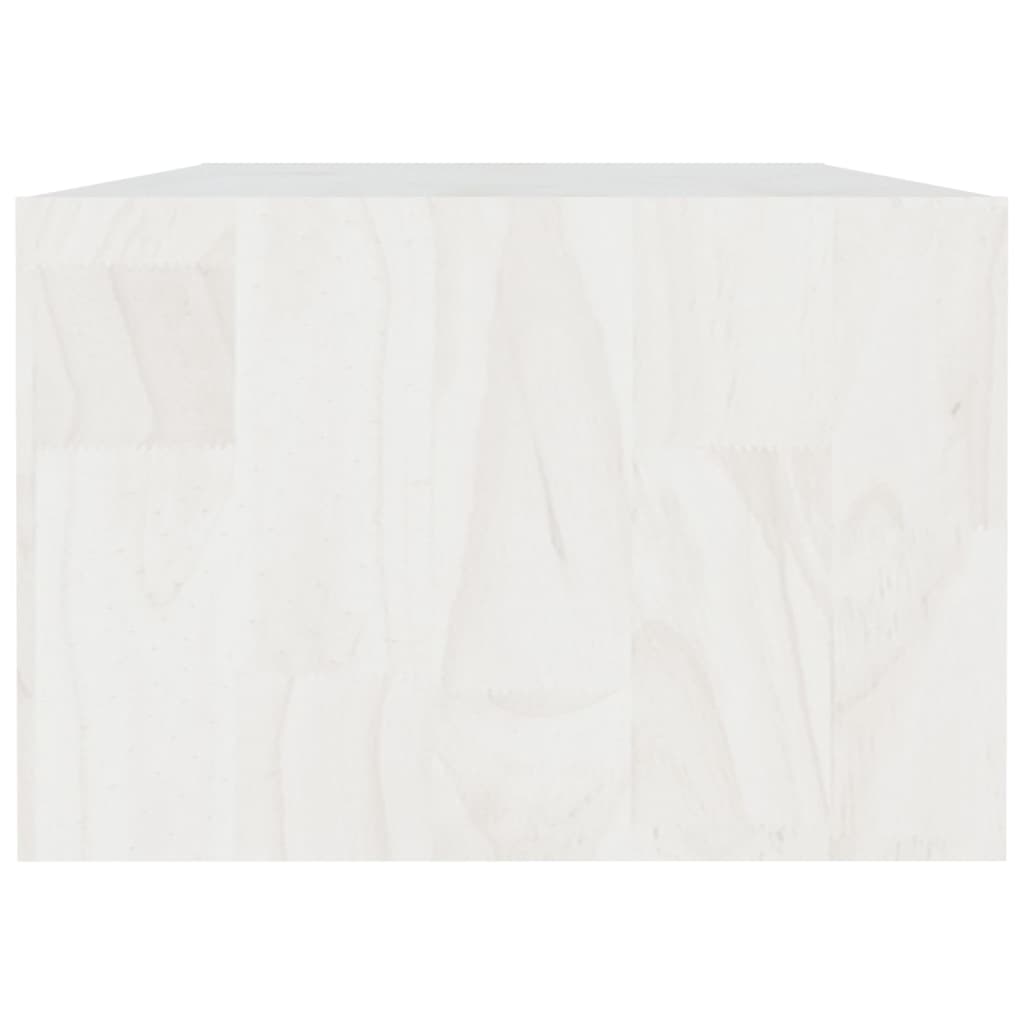 Table basse blanc 110x50x34 cm bois de pin massif - XIOS