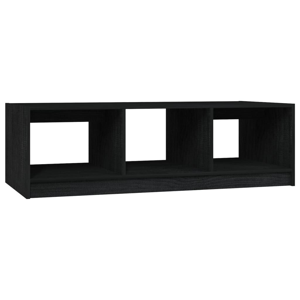 Table basse noir 110x50x34 cm bois de pin massif - XIOS