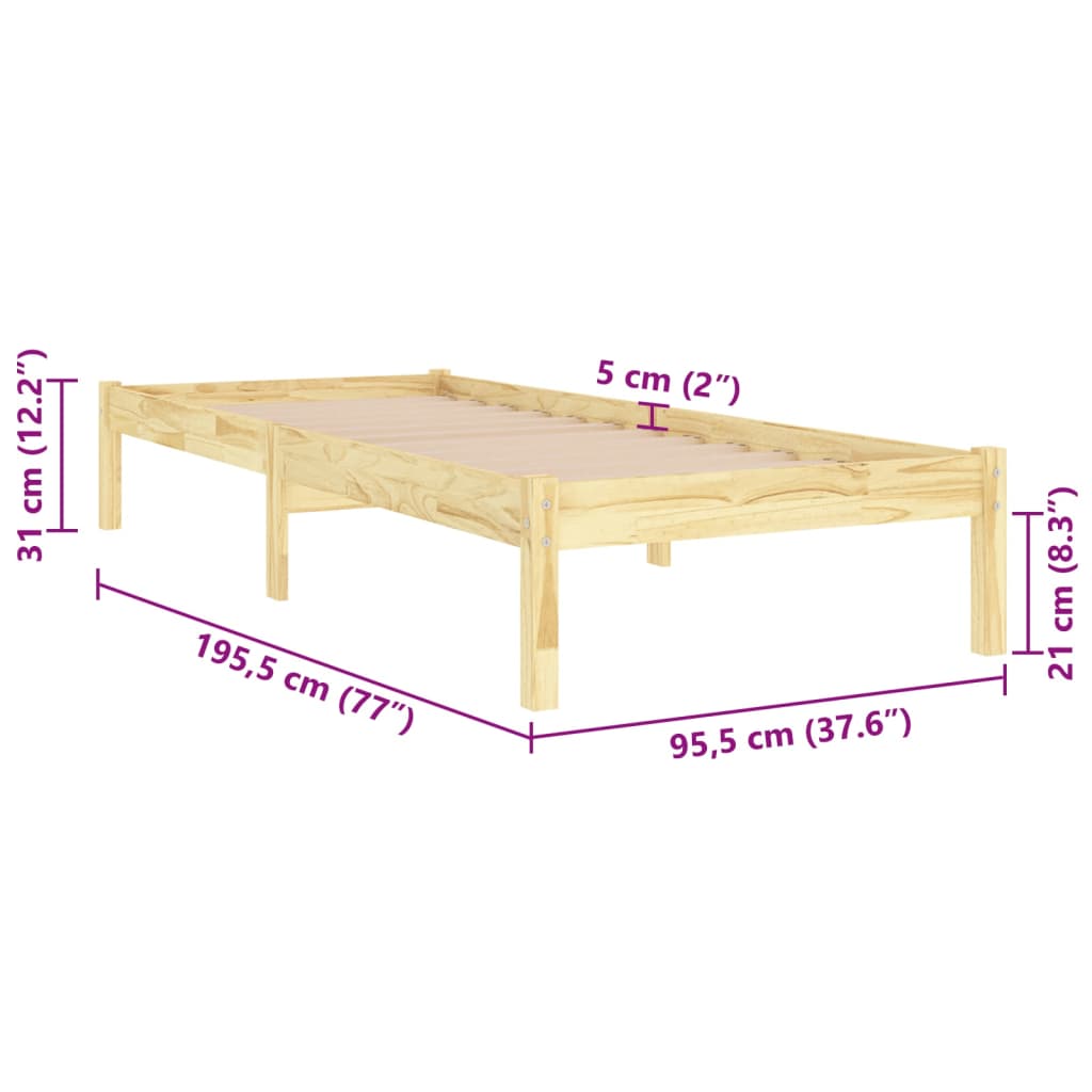Cadre de lit sans matelas bois massif - XIOS