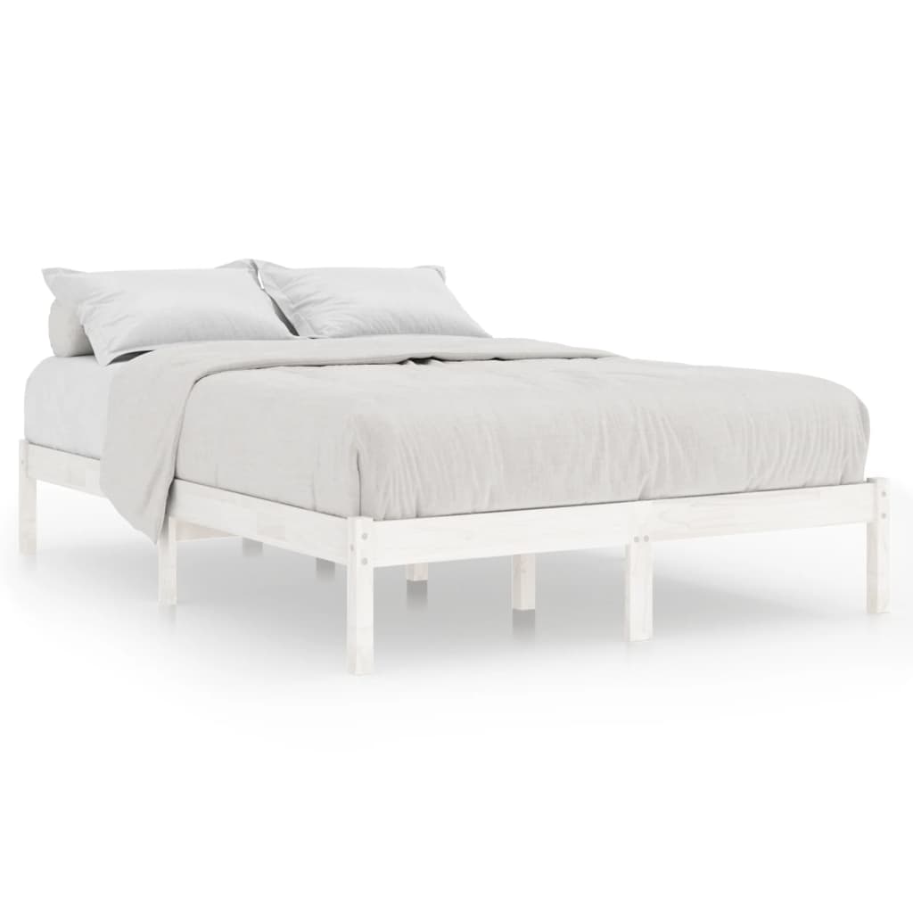 Cadre de lit sans matelas blanc bois massif - XIOS