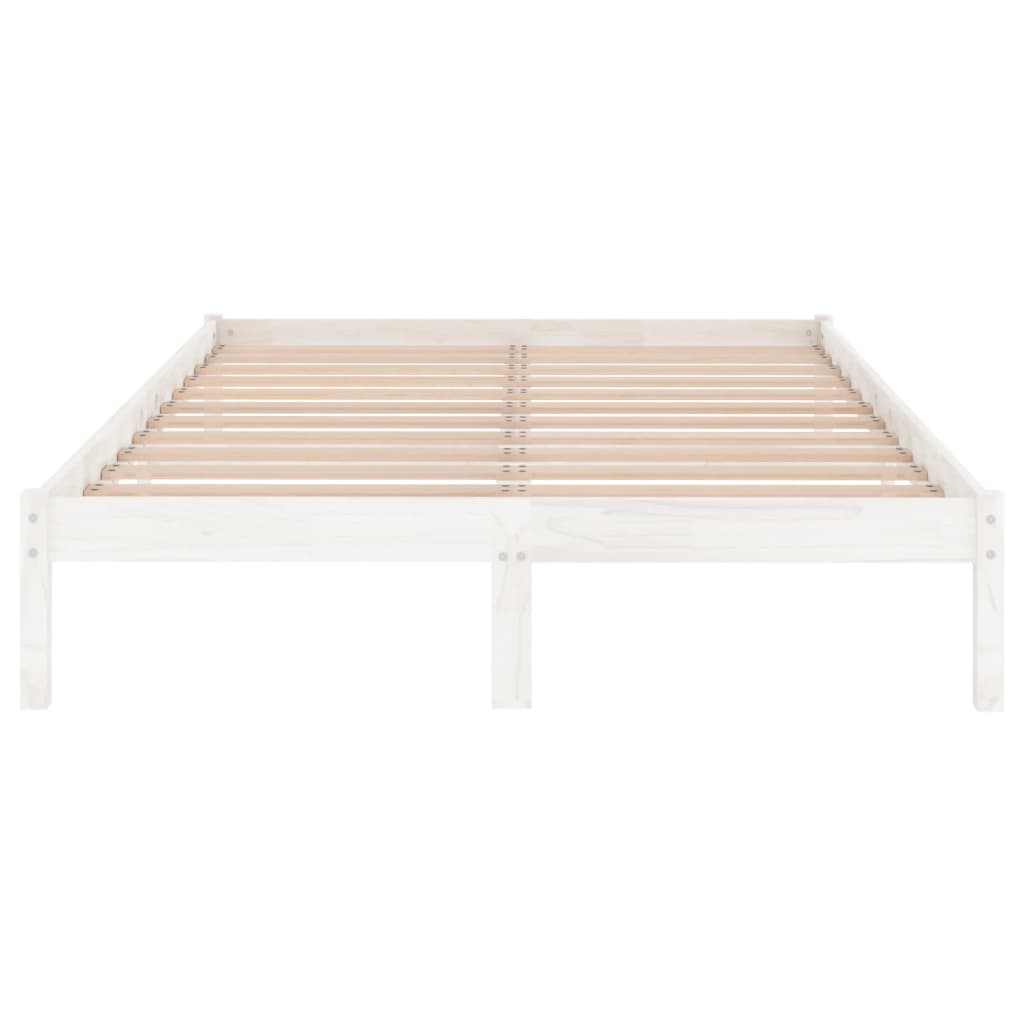 Cadre de lit sans matelas blanc bois massif 140x190 cm - XIOS
