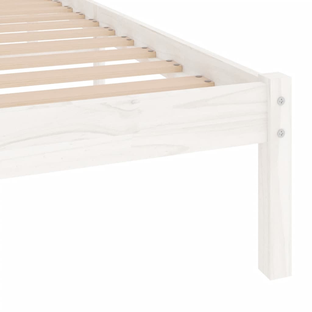 Cadre de lit sans matelas blanc bois massif 100x200 cm - XIOS