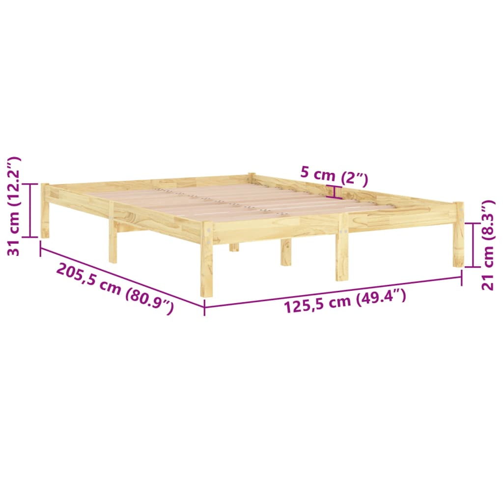 Cadre de lit sans matelas bois massif 120x200 cm - XIOS