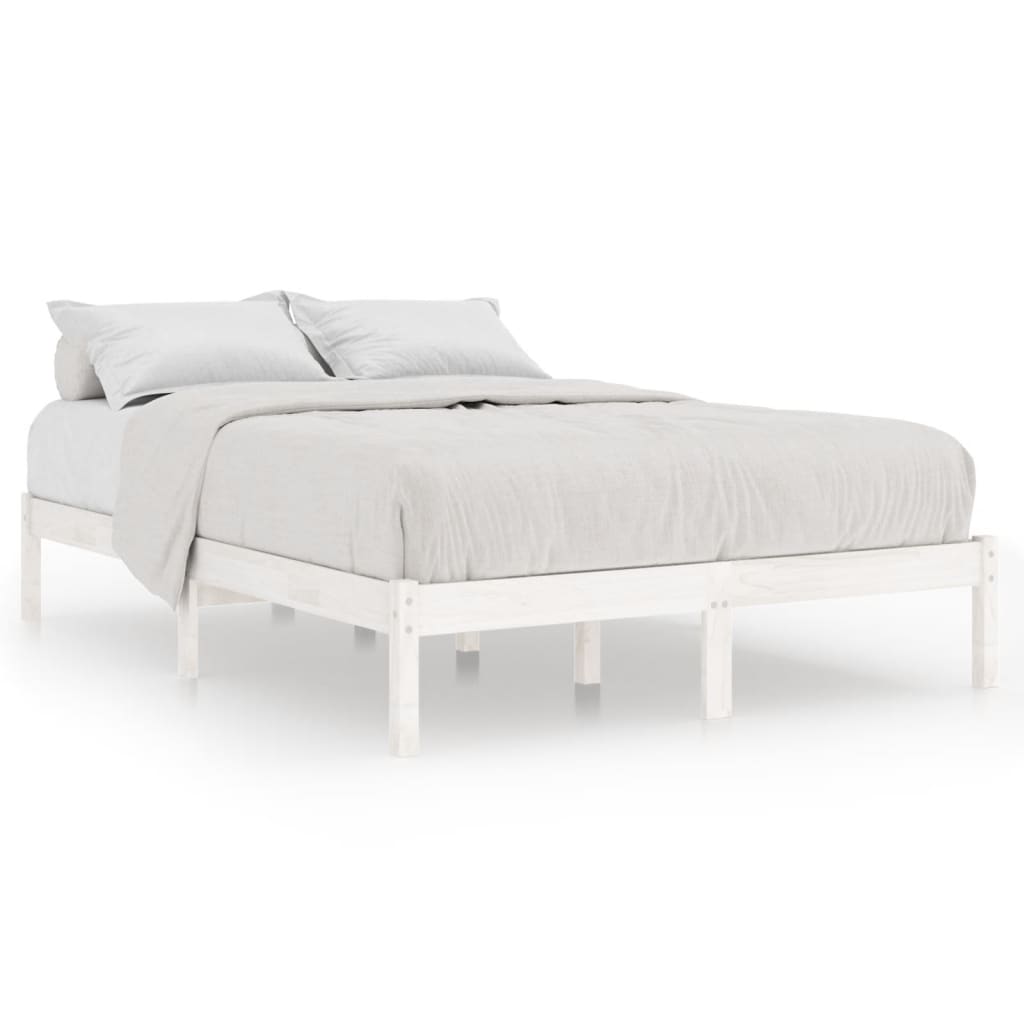 Cadre de lit sans matelas blanc bois massif 120x200 cm - XIOS