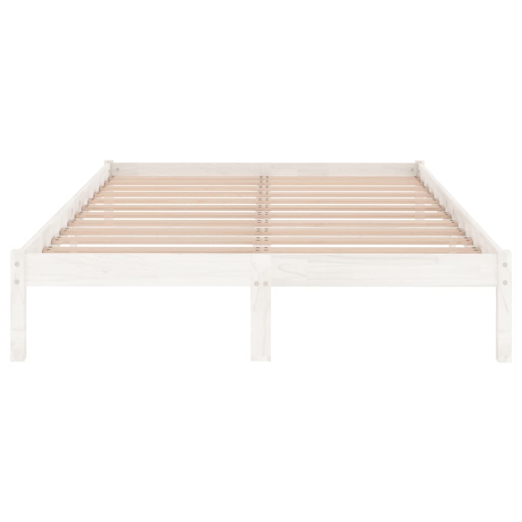 Cadre de lit sans matelas blanc bois massif 140x200 cm - XIOS