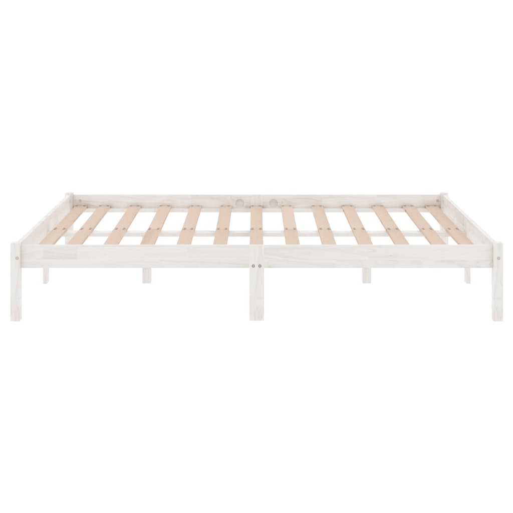 Cadre de lit sans matelas blanc bois massif 140x200 cm - XIOS