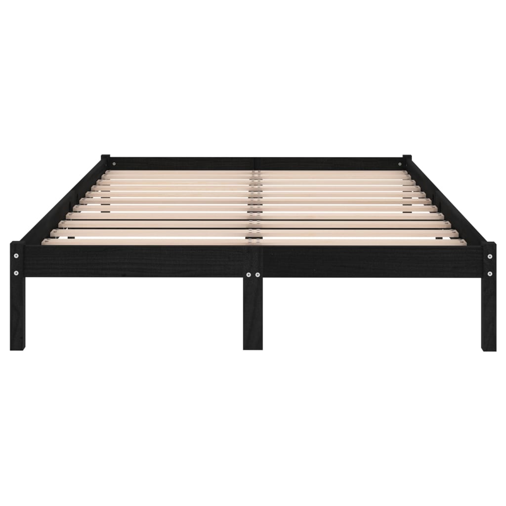 Cadre de lit sans matelas noir bois massif - XIOS
