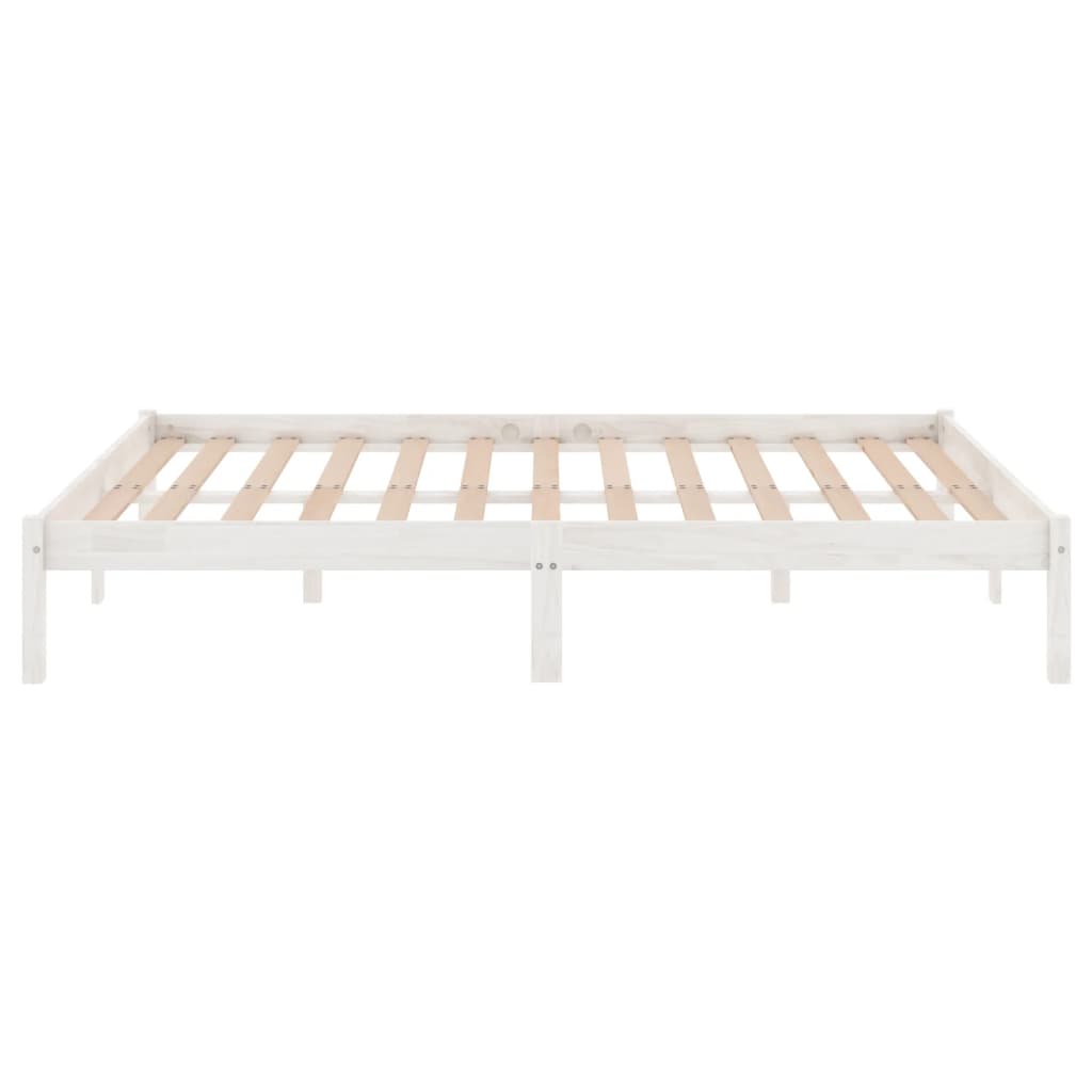 Cadre de lit sans matelas blanc bois massif 160x200 cm - XIOS