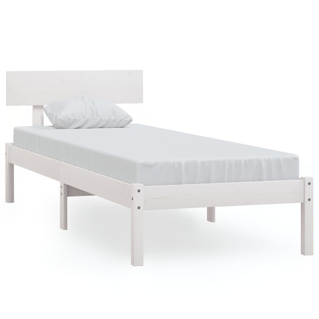 Cadre de lit sans matelas blanc bois massif - XIOS