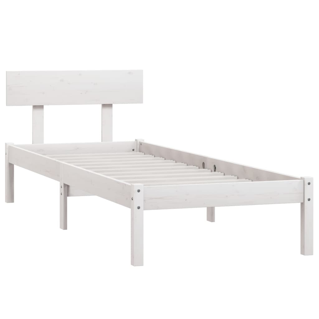 Cadre de lit sans matelas blanc bois massif - XIOS