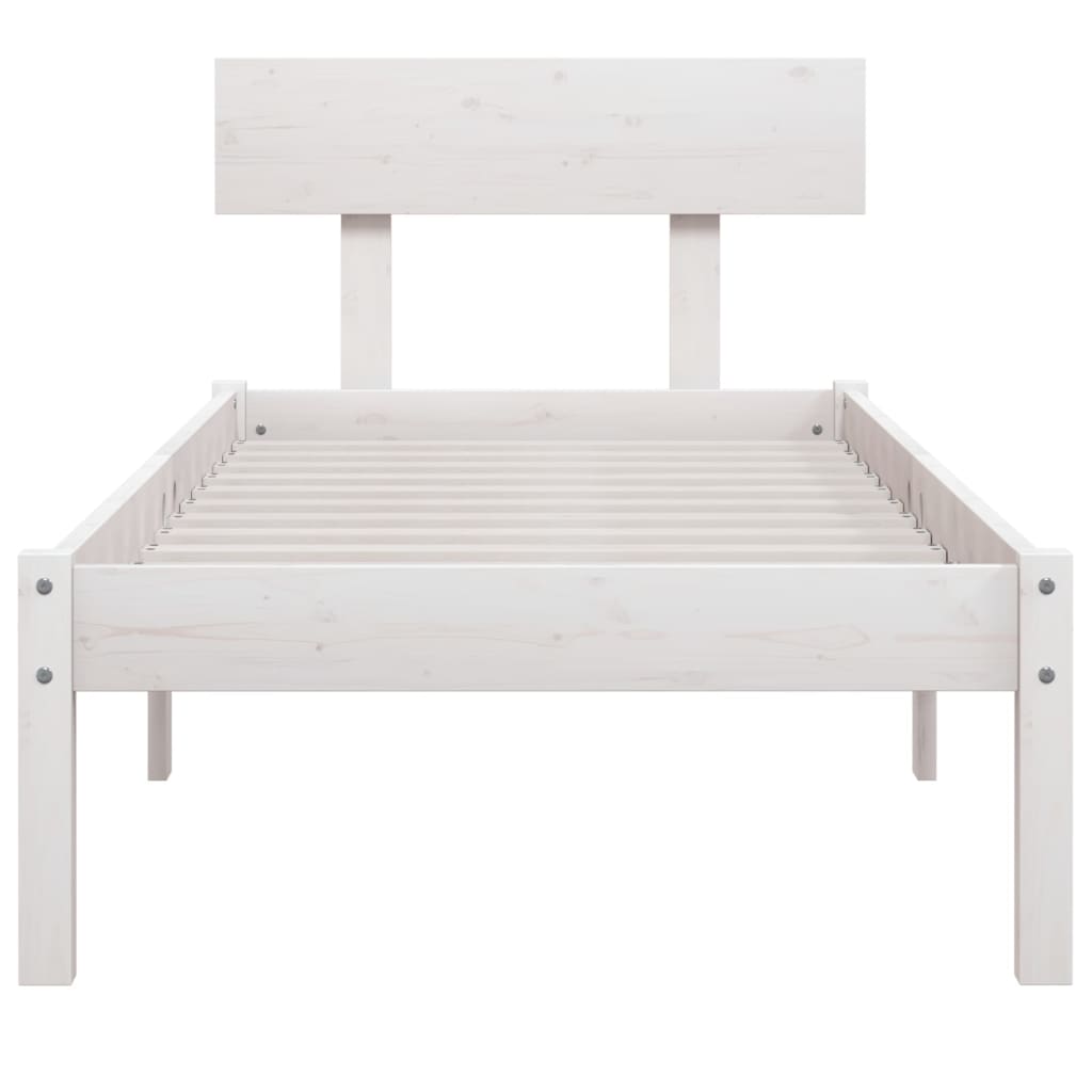 Cadre de lit sans matelas blanc bois massif - XIOS