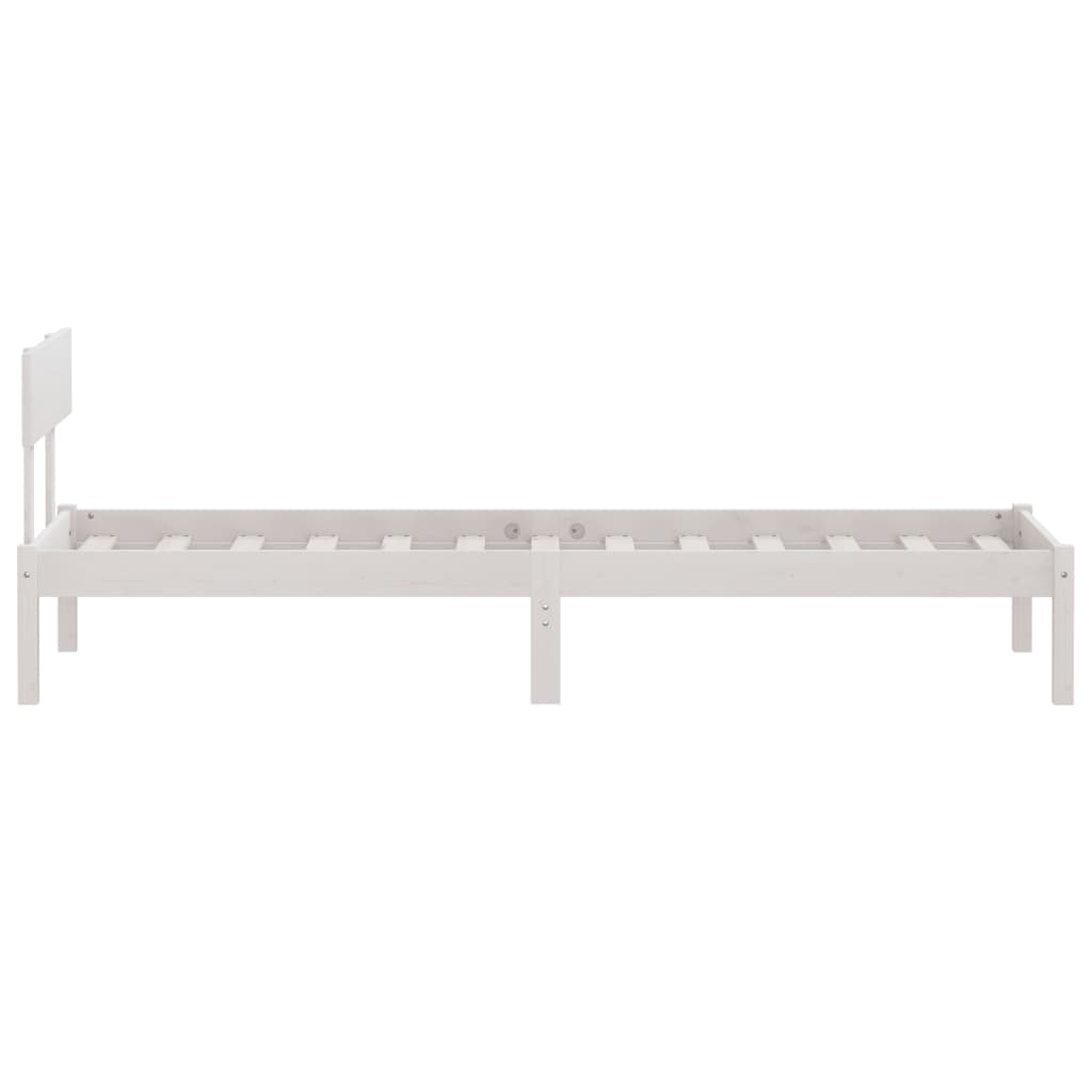 Cadre de lit sans matelas blanc bois massif 100x200 cm - XIOS