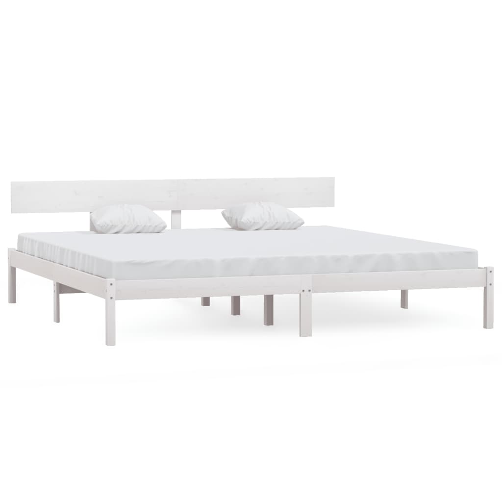 Cadre de lit sans matelas blanc bois massif - XIOS