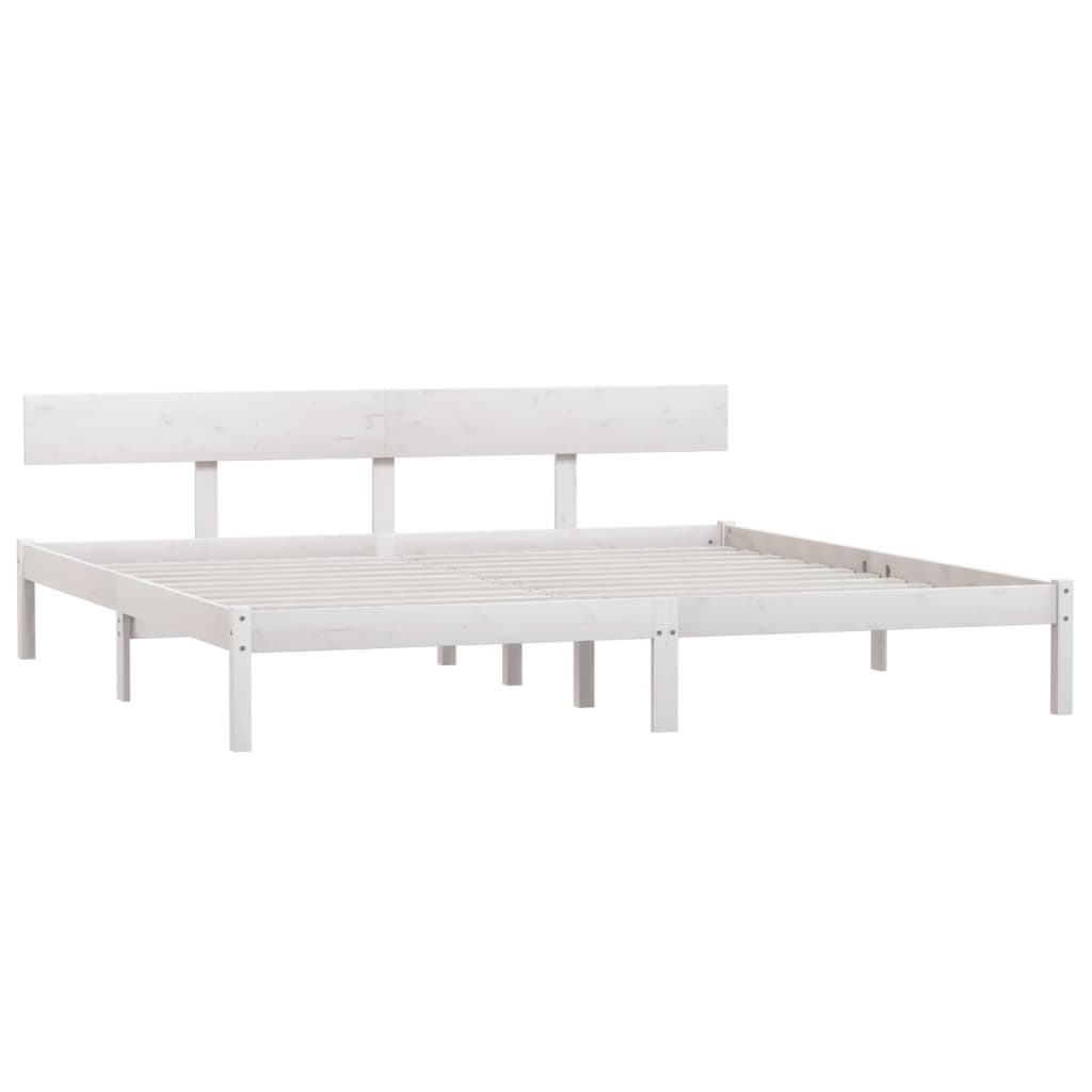 Cadre de lit sans matelas blanc bois massif - XIOS