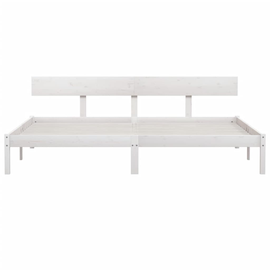 Cadre de lit sans matelas blanc bois massif - XIOS