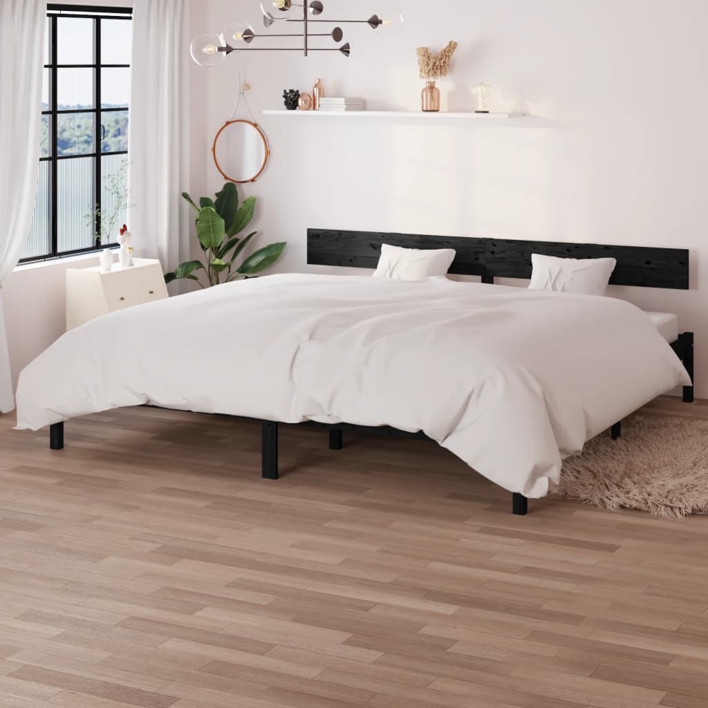 Cadre de lit sans matelas noir bois massif - XIOS