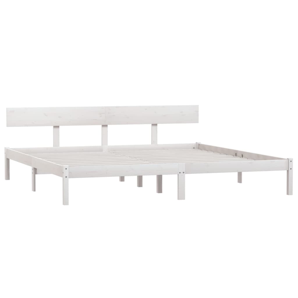 Cadre de lit sans matelas blanc bois massif 200x200 cm - XIOS