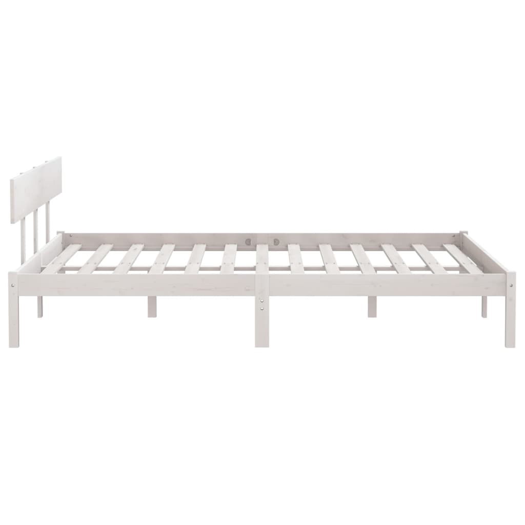 Cadre de lit sans matelas blanc bois massif 200x200 cm - XIOS