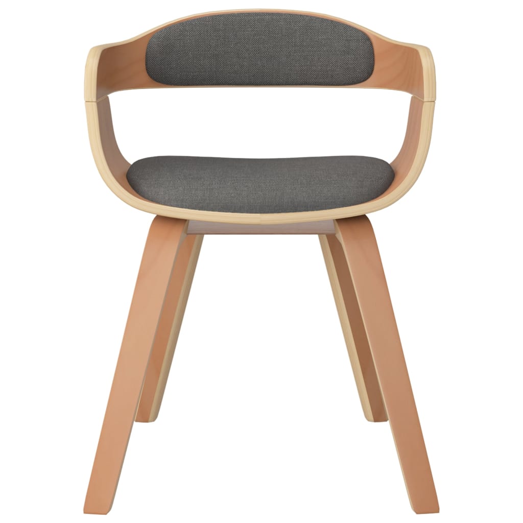 Chaise à manger lot de 2 gris clair bois courbé et tissu - XIOS
