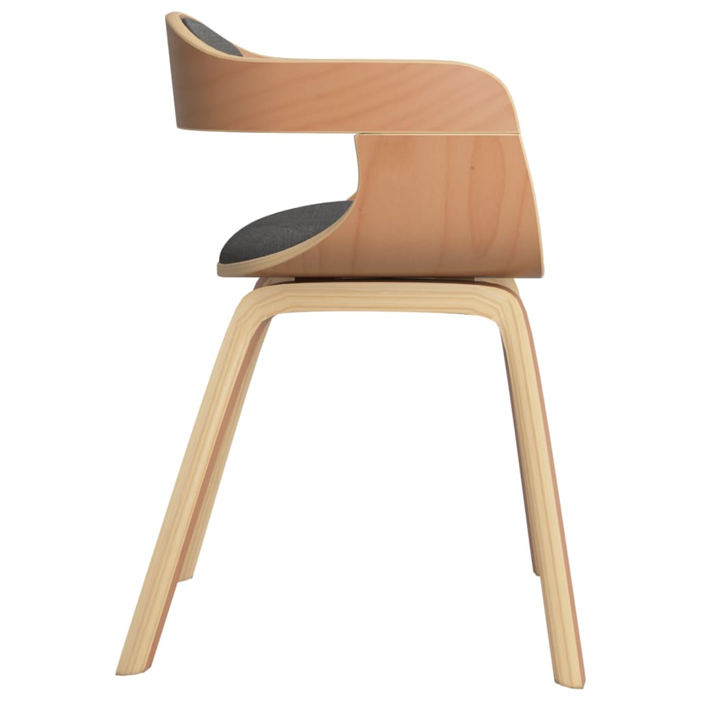 Chaise à manger lot de 2 gris clair bois courbé et tissu - XIOS