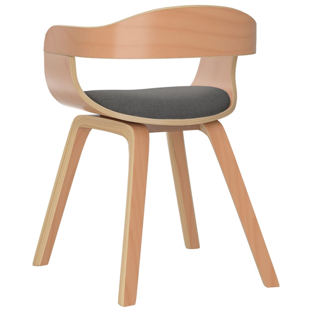 Chaise à manger lot de 2 gris clair bois courbé et tissu - XIOS