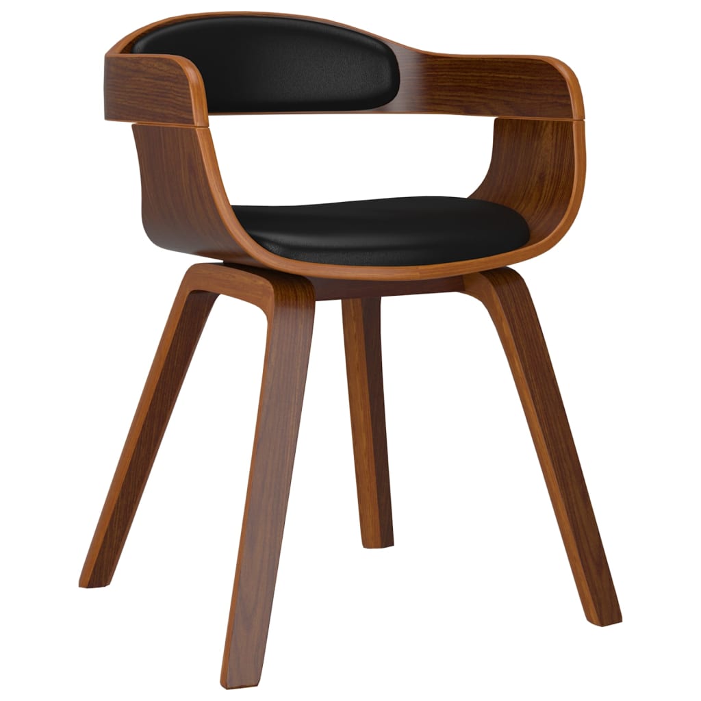 Chaises à manger lot de 4 noir bois courbé et similicuir - XIOS