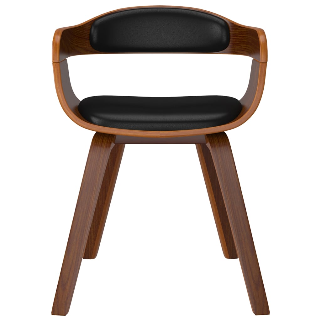 Chaises à manger lot de 4 noir bois courbé et similicuir - XIOS