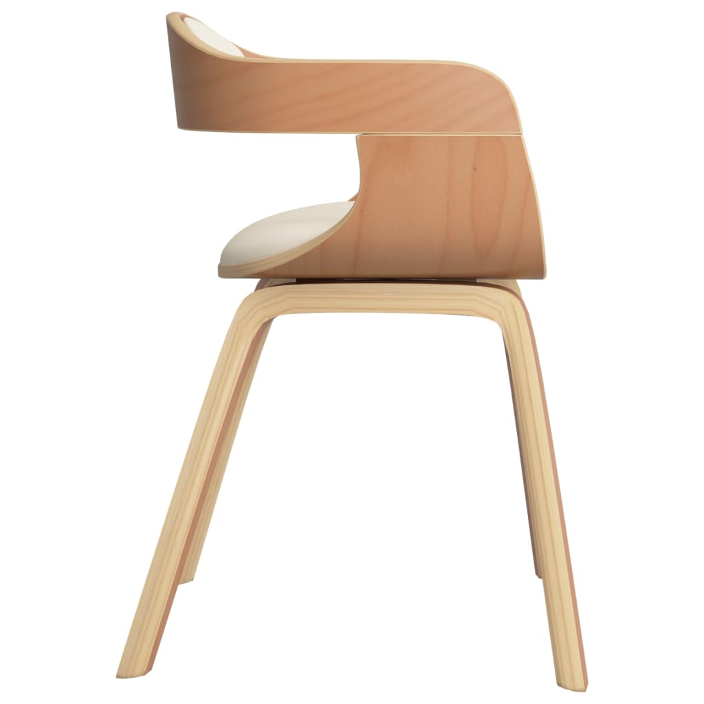 Chaises à manger lot de 4 crème similicuir et bois courbé - XIOS