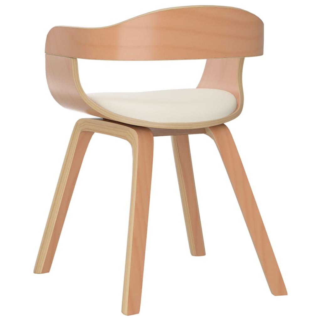 Chaises à manger lot de 4 crème similicuir et bois courbé - XIOS