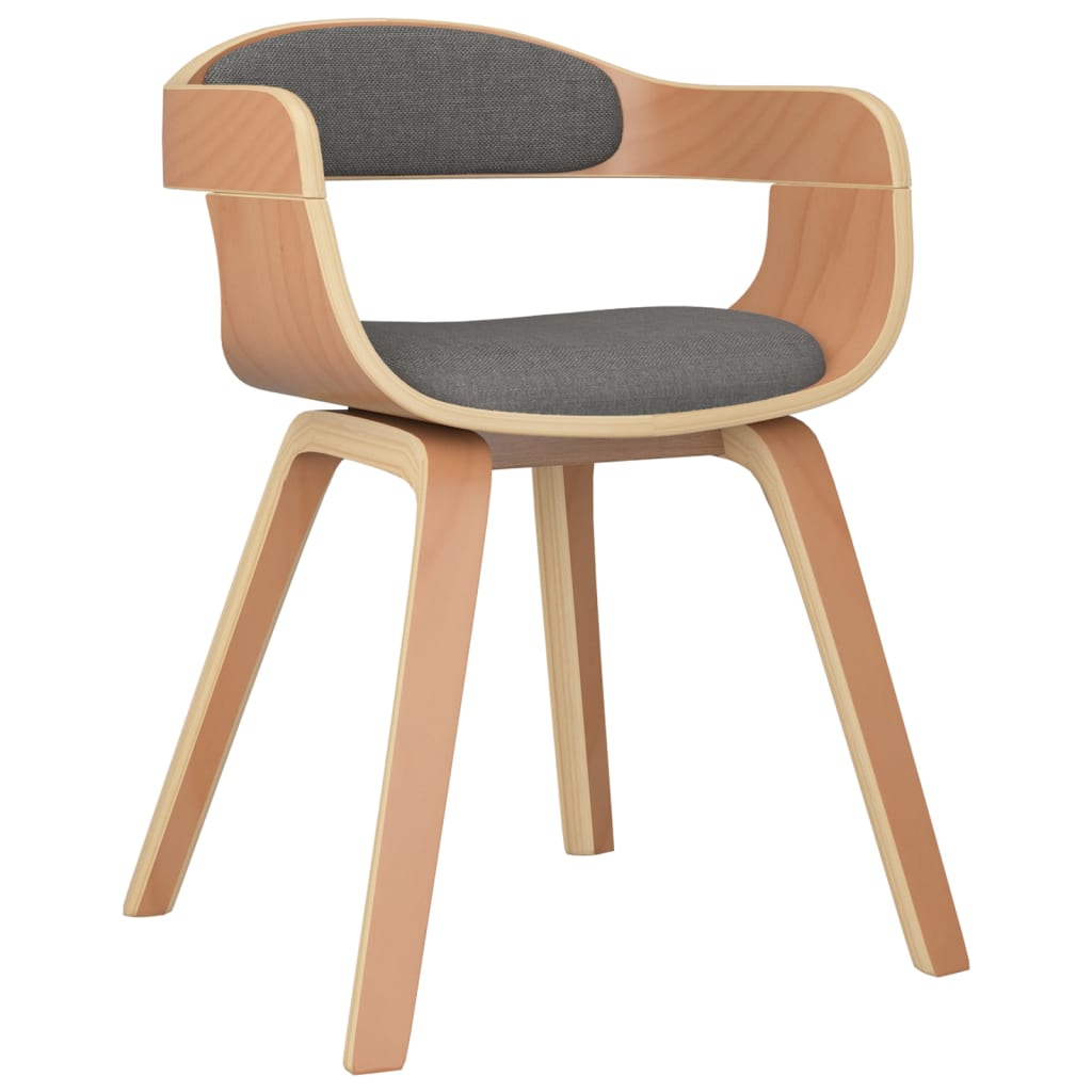 Chaises à manger lot de 4 gris clair bois courbé et tissu - XIOS