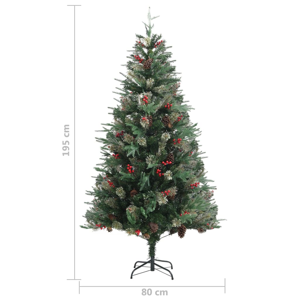 Sapin de Noël avec pommes de pin Vert 195 cm PVC et PE - XIOS