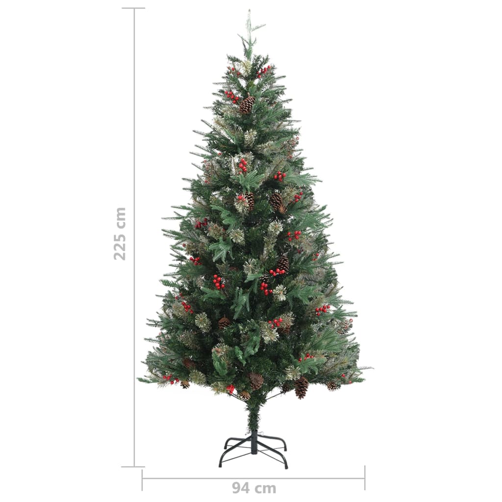 Sapin de Noël avec pommes de pin Vert 225 cm PVC et PE - XIOS
